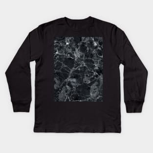 Black marble Kids Long Sleeve T-Shirt